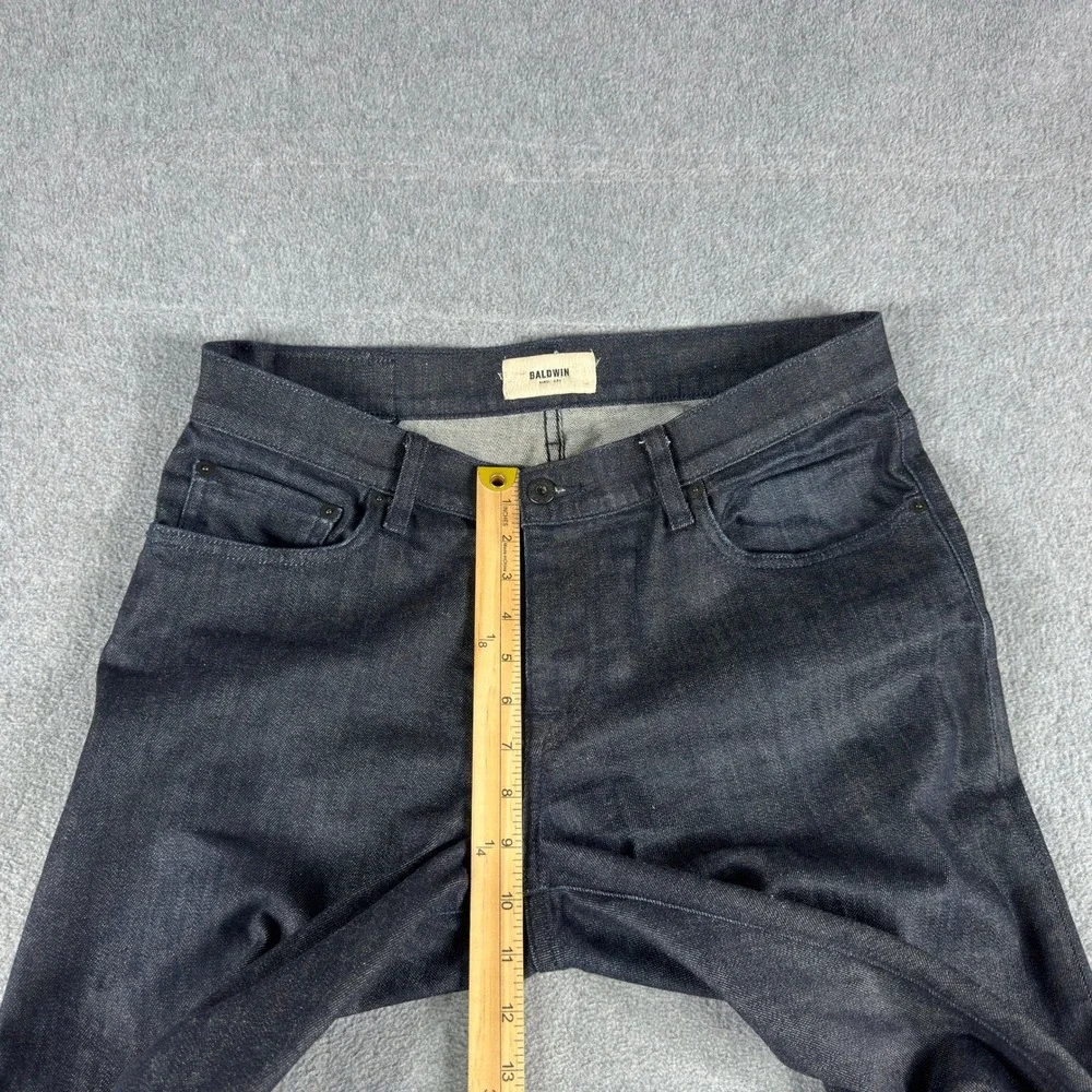 Baldwin Kansas City Brennan Modern Straight Jeans Men's 34 Dark Wash Denim USA